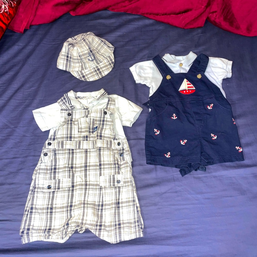 12 month baby blue overall outfits